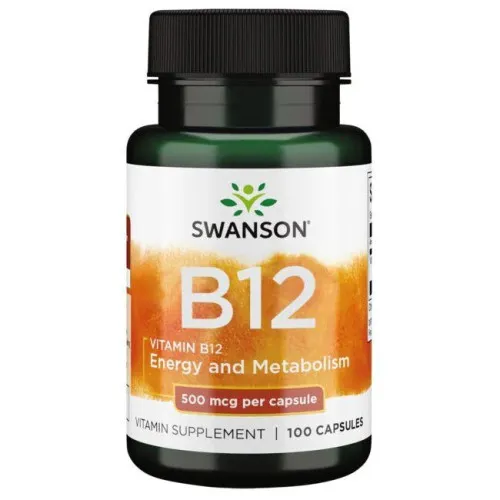 Swanson Vitamin B12, 500 mcg, 100 kapslar