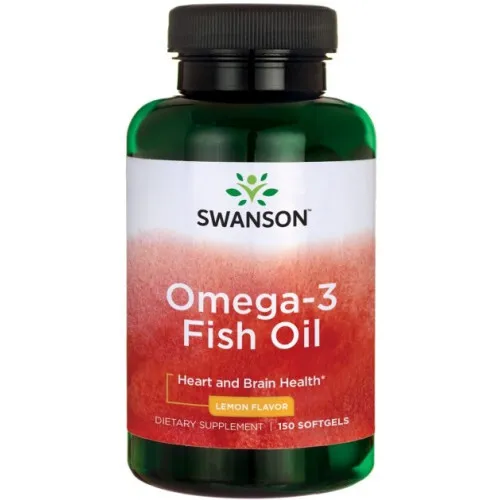 Swanson Omega-3 Fiskolja, Lemon, 150 kapslar