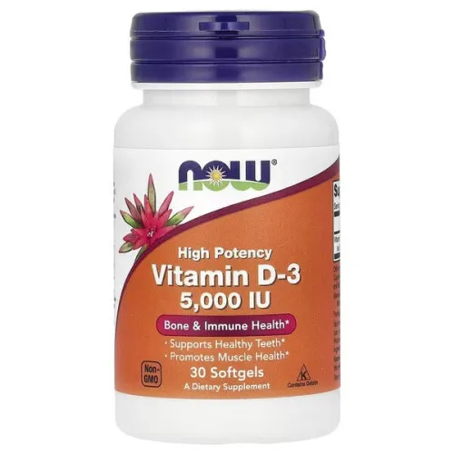 Now Foods Vitamin D-3, 5000 IU, 30 kapslar