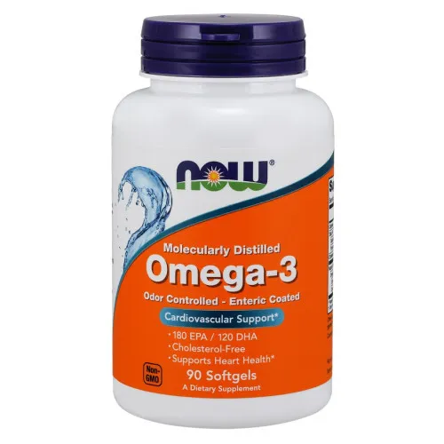Now Foods Omega-3 Enterisk Överdragen, 90 kapslar