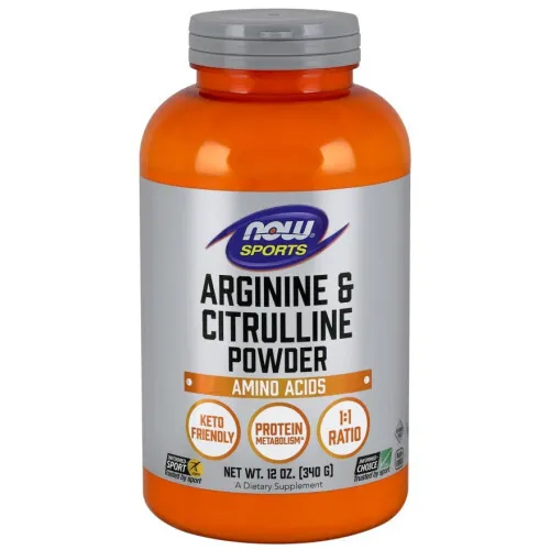Now Foods Arginin & Citrullin pulver, 340 gram