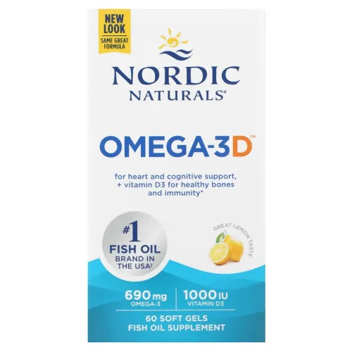 Nordic Naturals Omega-3D, 690 mg, 60 kapslar