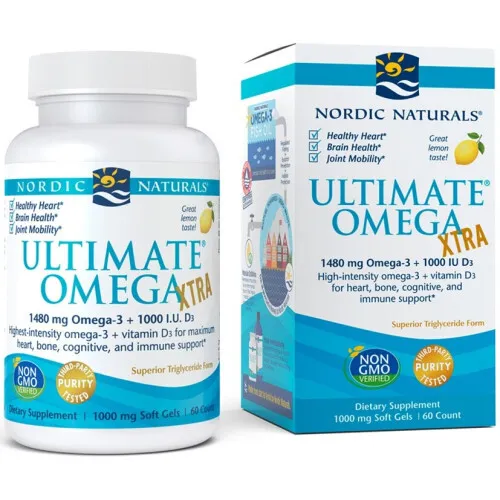 Nordic Naturals Ultimate Omega Xtra, 1480 mg Lemon, 60 kapslar