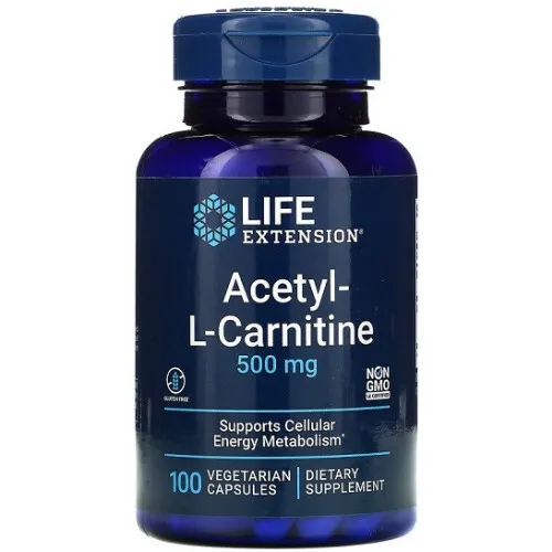 Life Extension Acetyl-L-Karnitin, 500 mg, 100 kapslar