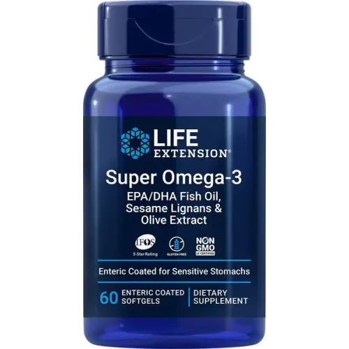 Life Extension Super Omega-3 EPA/DHA med Sesam Lignaner, 60 enterokapslar