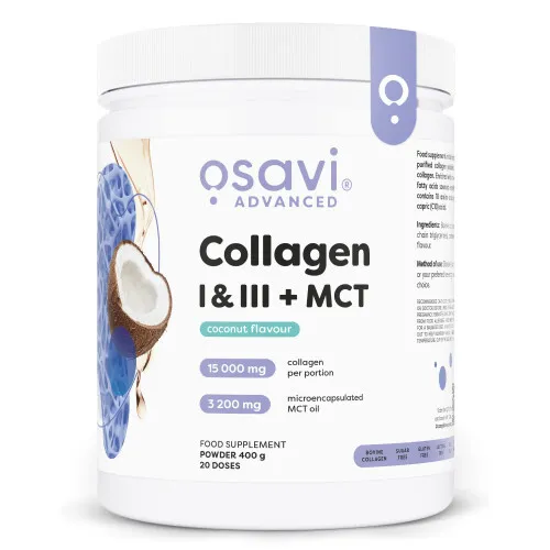Osavi Kollagen I & III + MCT, Kokos, 400 gram