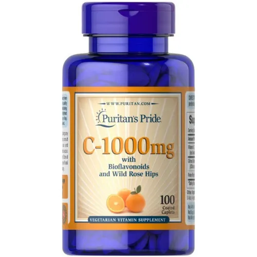 Puritans Pride C-1000 med Bioflavonoids & Vild Nypon, 1000 mg, 100 kapslar