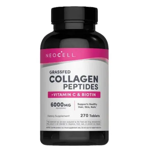NeoCell Gräsbetat Kollagen Peptider + Vitamin C & Biotin, 270 tabletter