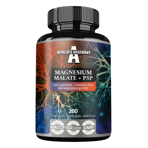 Apollo's Hegemony Magnesium Malat + P5P, 200 kapslar