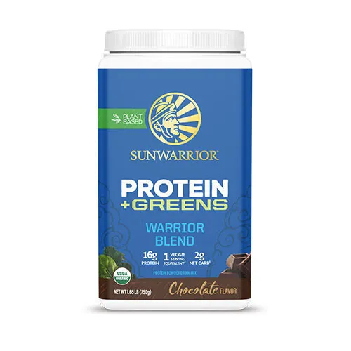 Sunwarrior Warrior Blend + Greens Ekologisk, 750 gram
