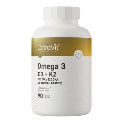 OstroVit Omega 3 D3 + K2, 90 kapslar