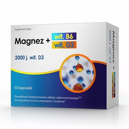 Magnesium, vitamin B6 och vitamin D3 (50 kapslar)