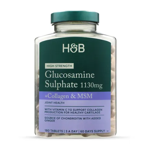 Högt doserade Glucosamine Sulphate + Chondroitin & MSM + Collagen, 180 tabletter